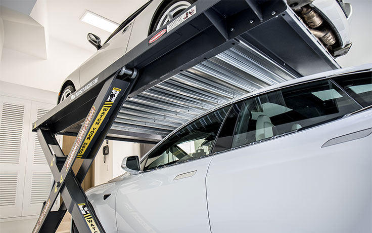 Auto stacker parking lift for home garage