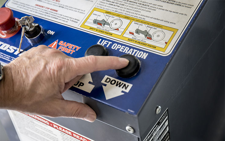 Autostacker push-button controls