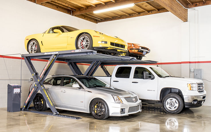 Autostacker platform parking lift for commercial garage