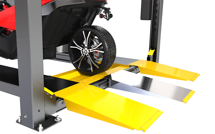 Loading a Slingshot Polaris Third-Wheel Vehicle on Four-Post Lift