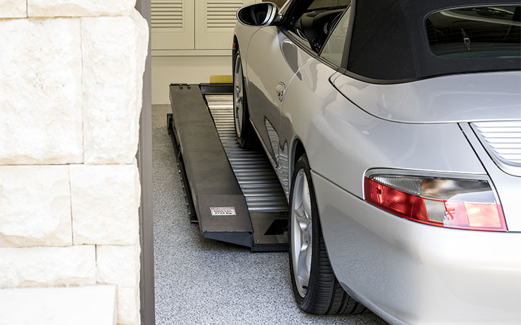 Low-profile parking lift for home garage